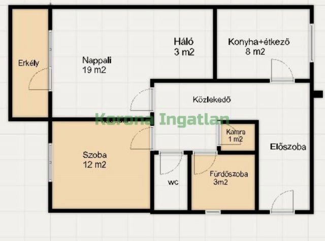 Eladó téglalakás, Nyíregyházán 42.9 M Ft, 2+1 szobás