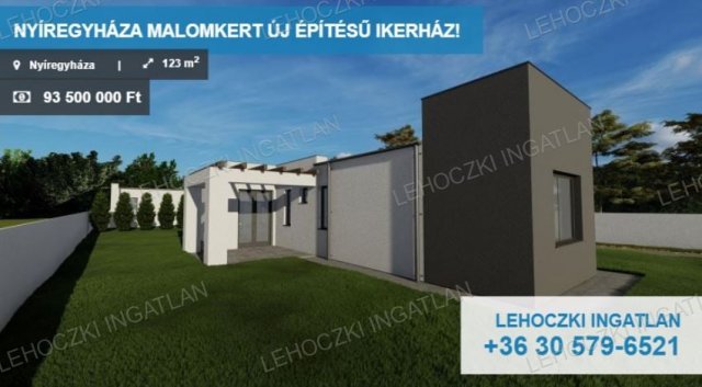 Eladó ikerház, Nyíregyházán 93.5 M Ft, 4 szobás