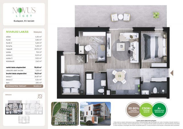 Eladó téglalakás, Budapesten, XV. kerületben, Kékszilva utcában