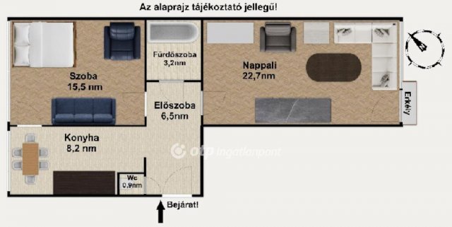 Eladó téglalakás, Budapesten, XX. kerületben 63 M Ft, 2 szobás