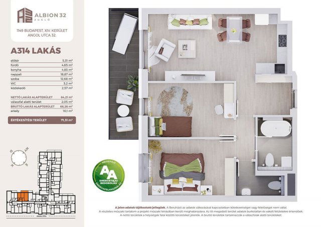 Eladó téglalakás, Budapesten, XIV. kerületben, Angol utcában