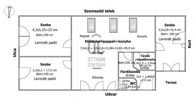 Eladó családi ház, Makón 54.9 M Ft, 3 szobás