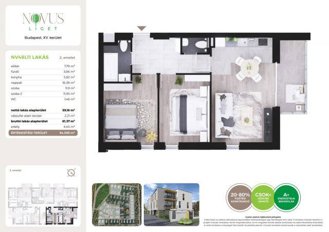 Eladó téglalakás, Budapesten, XV. kerületben, Kékszilva utcában