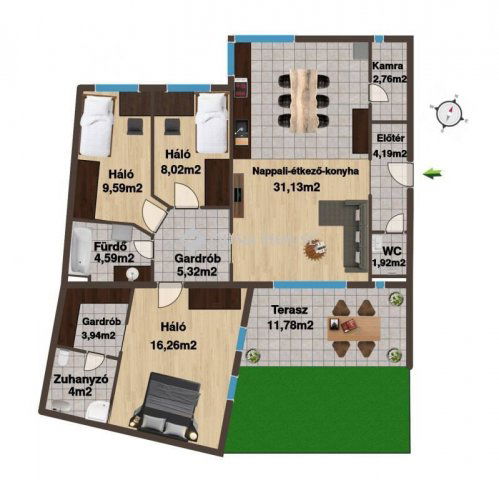 Eladó téglalakás, Kecskeméten 126.5 M Ft, 4 szobás