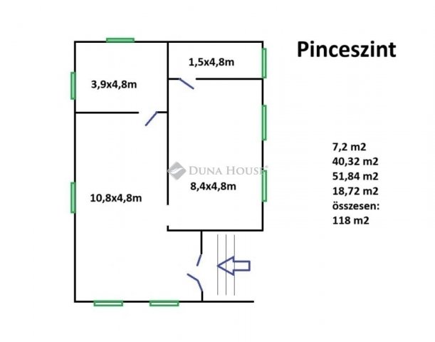 Eladó családi ház, Inárcson 89.9 M Ft, 2 szobás