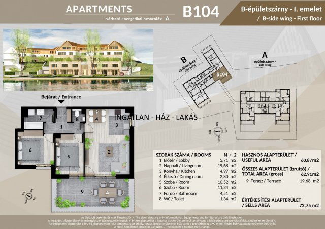 Eladó téglalakás, Veresegyházon 103.32 M Ft, 3 szobás