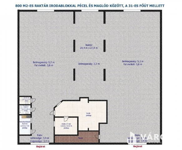 Kiadó ipari ingatlan, Pécelen 1200 E Ft / hó