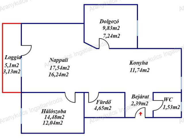 Eladó téglalakás, Békéscsabán 48.99 M Ft, 1+1 szobás