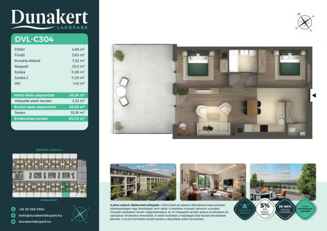 Eladó téglalakás, Vácon, Németh László utcában 95.99 M Ft