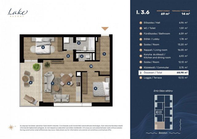 Eladó téglalakás, Keszthelyen, Entz Géza sétányon 98.5 M Ft
