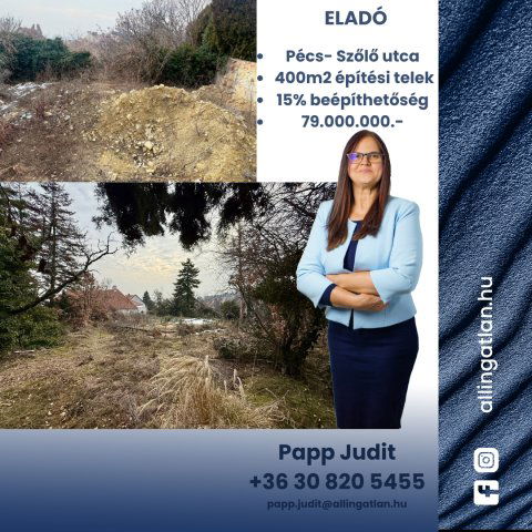 Eladó telek, Pécsett, Szőlő utcában 79 M Ft