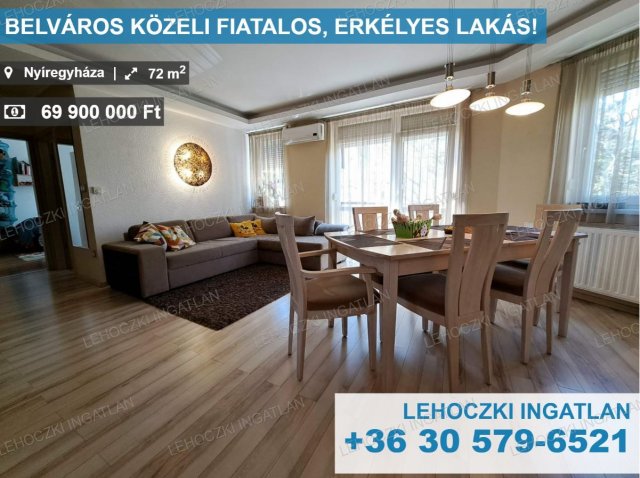 Eladó téglalakás, Nyíregyházán 69.9 M Ft, 3 szobás