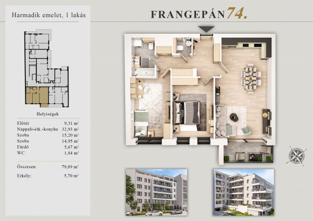 Eladó téglalakás, XIII. kerületben, Frangepán utcában