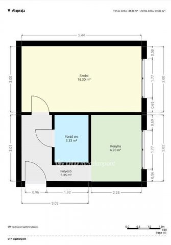 Eladó panellakás, Pápán 24.9 M Ft, 1 szobás