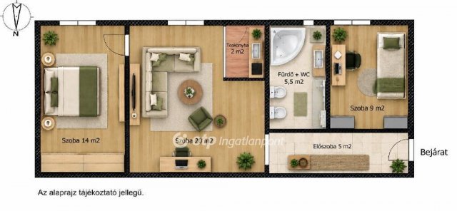 Eladó téglalakás, Dunaújvárosban 50 M Ft, 3 szobás