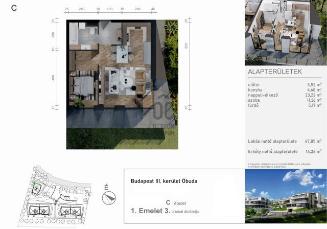 Eladó téglalakás, Budapesten, III. kerületben 179.9 M Ft