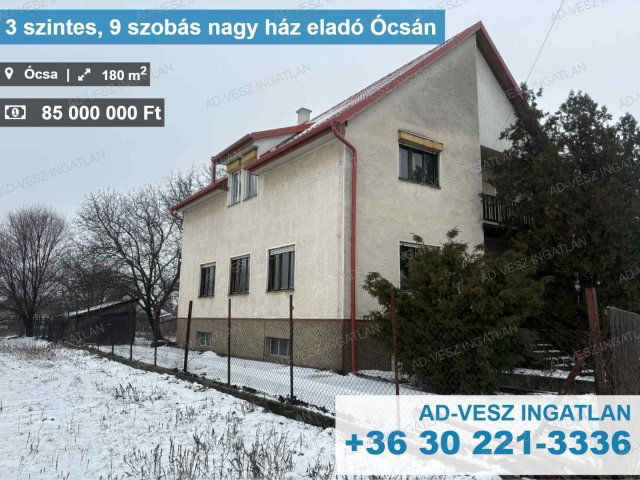 Eladó családi ház, Ócsán 85 M Ft, 9+2 szobás
