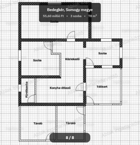 Eladó családi ház, Bedegkéren 54 M Ft, 3 szobás