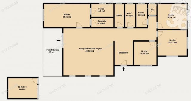 Eladó családi ház, Ballószögön 169.9 M Ft, 5 szobás