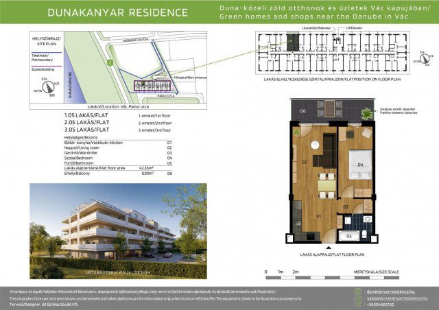 Eladó téglalakás, Vácon, Paduc utcában 60.8 M Ft, 2 szobás