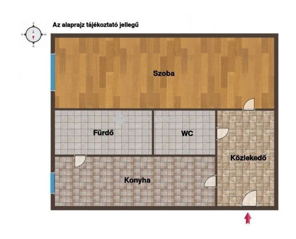 Eladó téglalakás, Lábatlanon 22.9 M Ft, 1 szobás