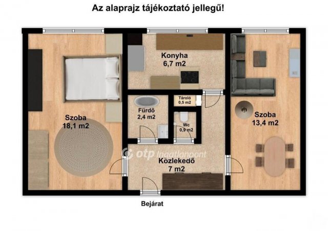 Eladó panellakás, Győrött 46.9 M Ft, 2 szobás