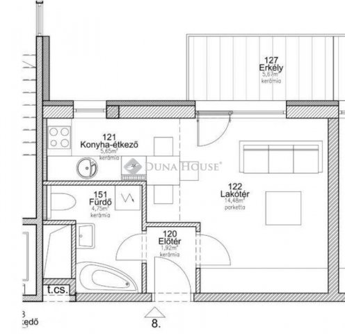 Eladó téglalakás, Budapesten, VIII. kerületben 49 M Ft, 1 szobás