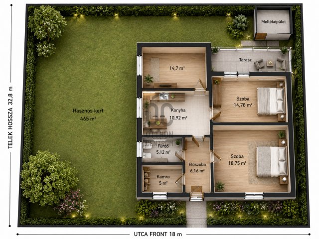 Eladó családi ház, Budapesten, X. kerületben 89.4 M Ft, 3 szobás