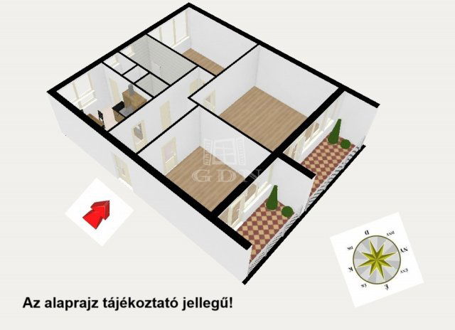 Eladó téglalakás, Monoron 64.9 M Ft, 3 szobás