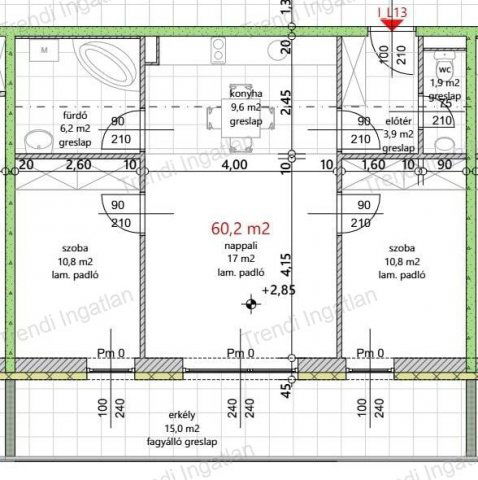 Eladó téglalakás, Győrött 60.314 M Ft, 3 szobás