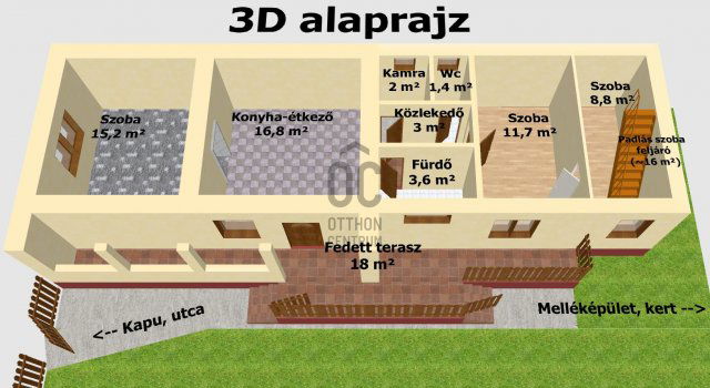 Eladó családi ház, Cserépfaluban 24 M Ft, 3 szobás
