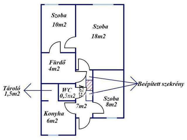 Eladó téglalakás, Békésen 19.5 M Ft, 1+2 szobás