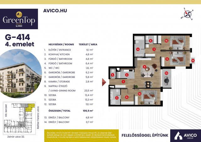 Eladó téglalakás, Budapesten, XIII. kerületben, Zsinór utcában