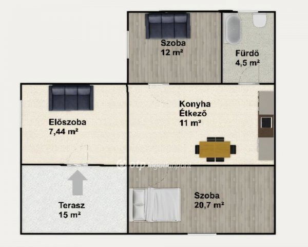 Eladó családi ház, Vattán 28.3 M Ft, 2 szobás
