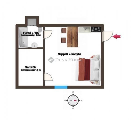 Eladó téglalakás, Budapesten, III. kerületben 26 M Ft, 1 szobás