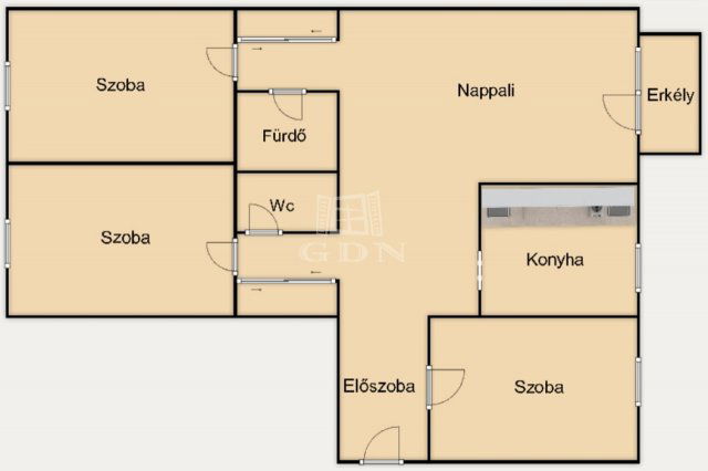 Eladó panellakás, Veszprémben 53.9 M Ft, 1+3 szobás