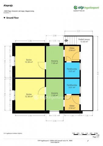 Eladó családi ház, Pápán 46.9 M Ft, 2+2 szobás