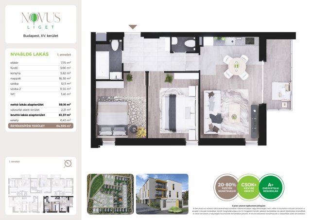 Eladó téglalakás, Budapesten, XV. kerületben, Kékszilva utcában