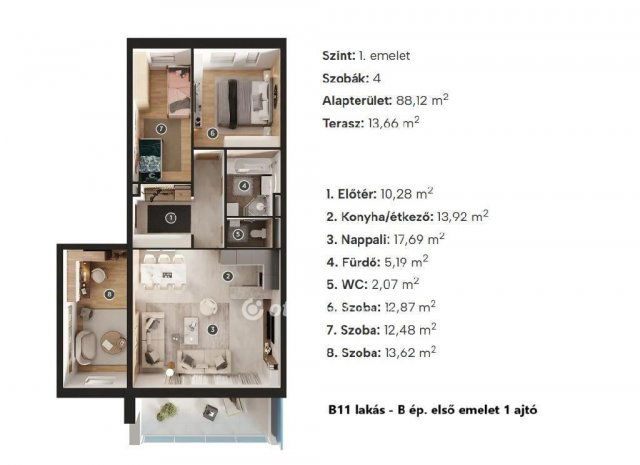 Eladó téglalakás, Sopronban 124.9 M Ft, 4 szobás