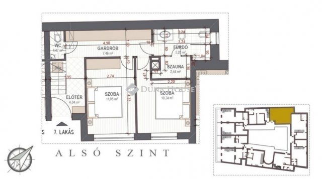 Eladó téglalakás, Budapesten, VI. kerületben 119 M Ft, 3 szobás