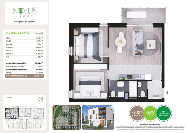 Eladó téglalakás, Budapesten, XV. kerületben, Kékszilva utcában