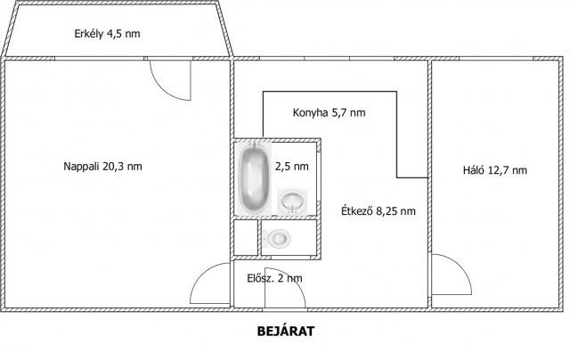 Eladó panellakás, Pakson 54.9 M Ft, 2 szobás