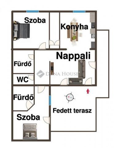 Eladó családi ház, Felcsúton 89.9 M Ft, 3 szobás