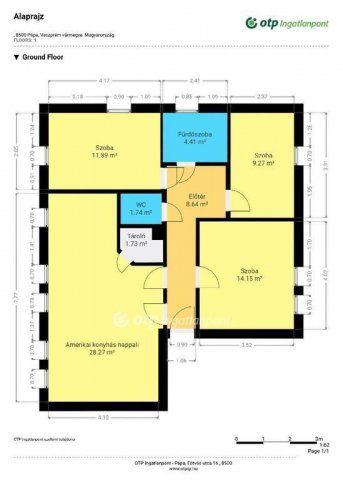 Eladó téglalakás, Pápán 58.5 M Ft, 2+2 szobás