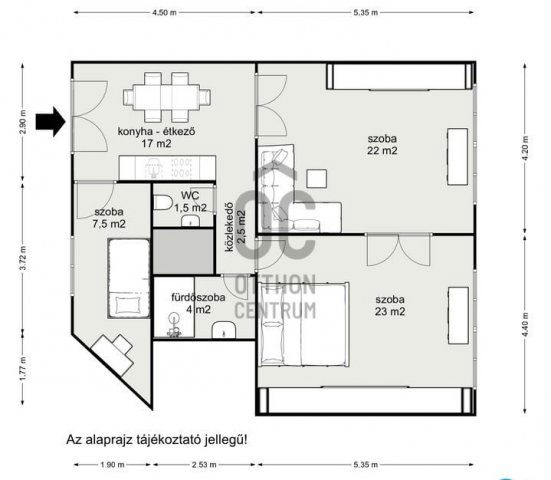 Eladó téglalakás, Budapesten, VIII. kerületben 89.75 M Ft