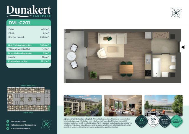 Eladó téglalakás, Vácon, Németh László utcában 53.99 M Ft