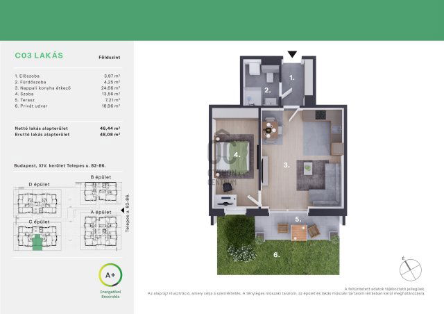 Eladó téglalakás, Budapesten, XIV. kerületben 79.99 M Ft