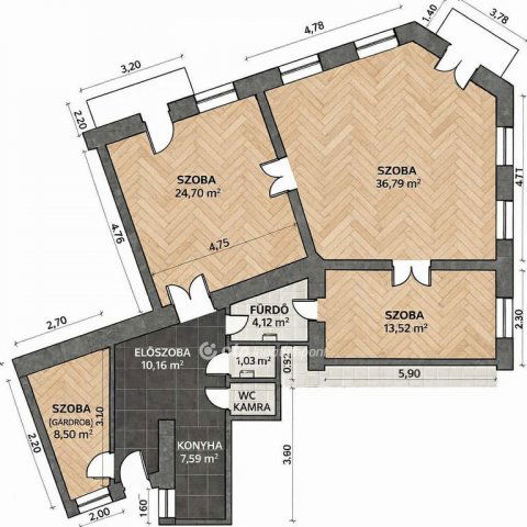 Eladó téglalakás, Budapesten, VIII. kerületben 112 M Ft