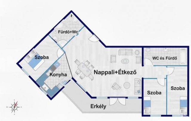 Eladó téglalakás, Budapesten, XIII. kerületben 115 M Ft