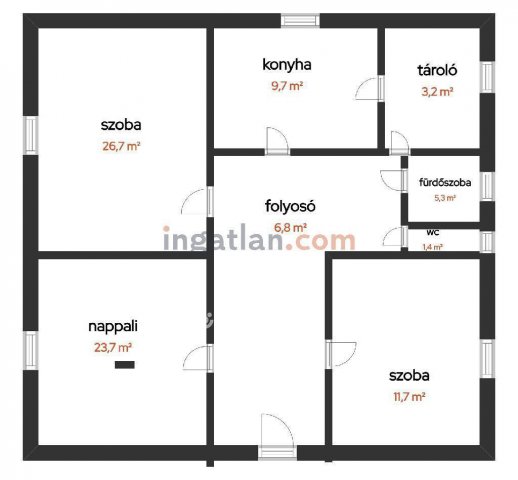 Eladó téglalakás, Dunavecsén 35.7 M Ft, 2+1 szobás